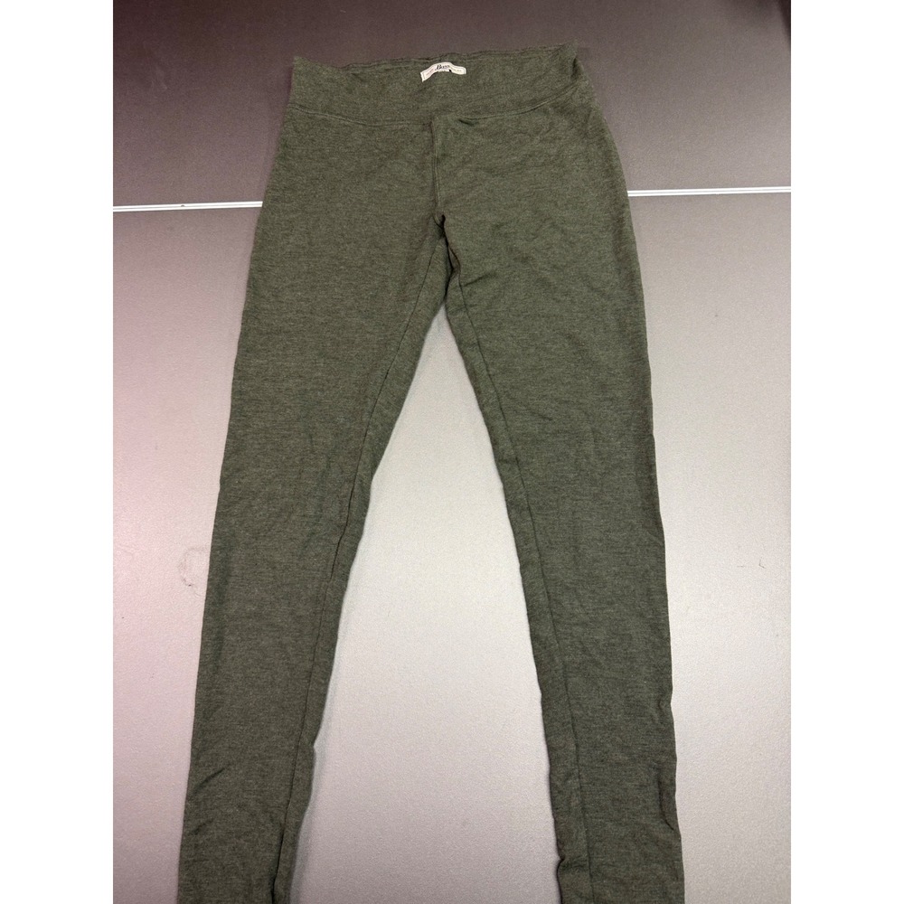 Bass Womens Heathered Olive Green Leggings Stretch Rayon Blend casual comfy